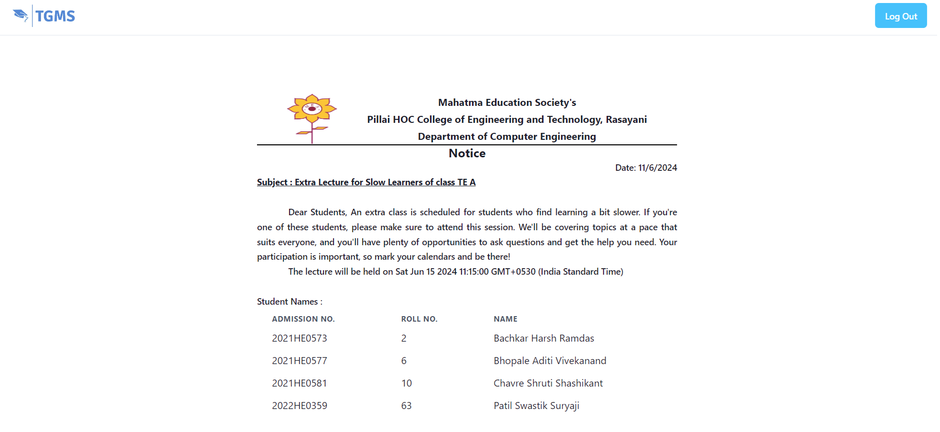Teacher Guardian Mentoring System — 5